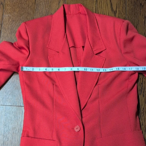 Vintage - CUSTOM Red Blazer and Skirt Suit Set - Picture 3 of 10
